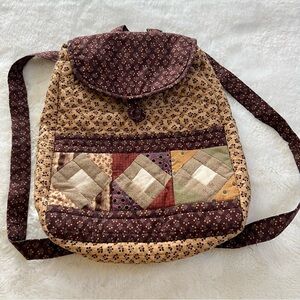 Handmade Cotton Quilted Travel Shoulder Backpack with Cute Print,Stylish.
